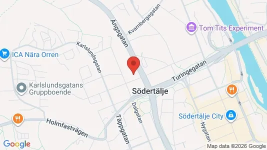 Bostadsrätter till salu i Södertälje - kort over placeringen
