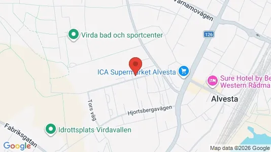 Bostadsrätter till salu i Alvesta - kort over placeringen