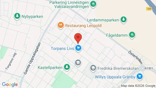 Bostadsrätter till salu i Uppsala - kort over placeringen