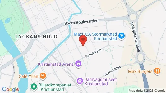 Lägenheter att hyra i Kristianstad - kort over placeringen