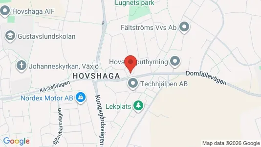 Bostadsrätter till salu i Växjö - kort over placeringen