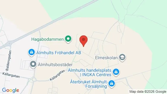 Bostadsrätter till salu i Älmhult - kort over placeringen