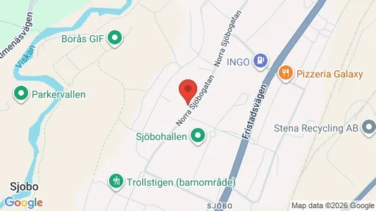 Bostadsrätter till salu i Borås - kort over placeringen