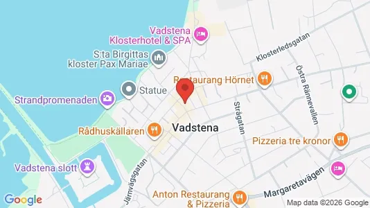 Lägenheter att hyra i Vadstena - kort over placeringen