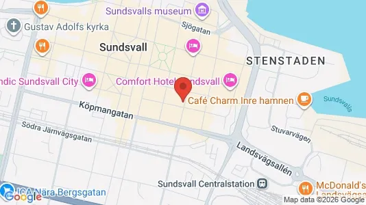 Lägenheter till salu i Sundsvall - kort over placeringen