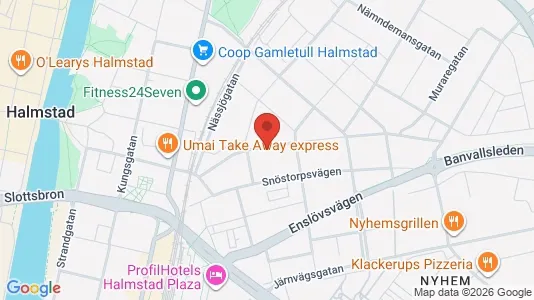 Lägenheter till salu i Halmstad - kort over placeringen