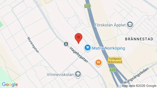 Lägenheter att hyra i Norrköping - kort over placeringen
