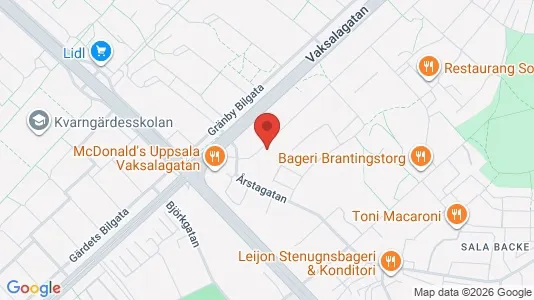 Lägenheter till salu i Uppsala - kort over placeringen