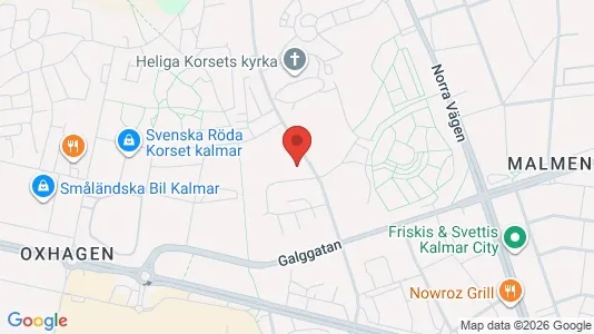 Lägenheter att hyra i Kalmar - kort over placeringen