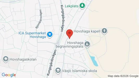 Bostadsrätter till salu i Växjö - kort over placeringen