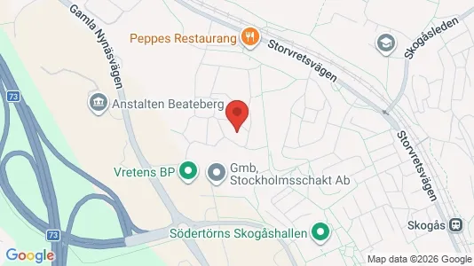 Lägenheter till salu i Huddinge - kort over placeringen