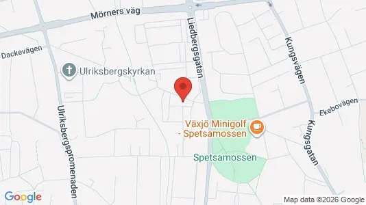Bostadsrätter till salu i Växjö - kort over placeringen