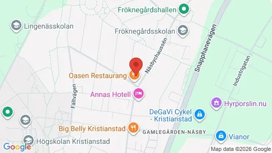 Bostadsrätter till salu i Kristianstad - kort over placeringen