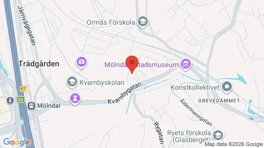 Lägenheter till salu i Mölndal - kort over placeringen