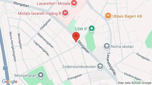 Bostadsrätter till salu i Motala - kort over placeringen