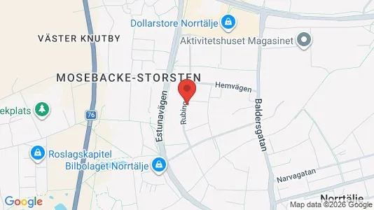 Bostadsrätter till salu i Norrtälje - kort over placeringen