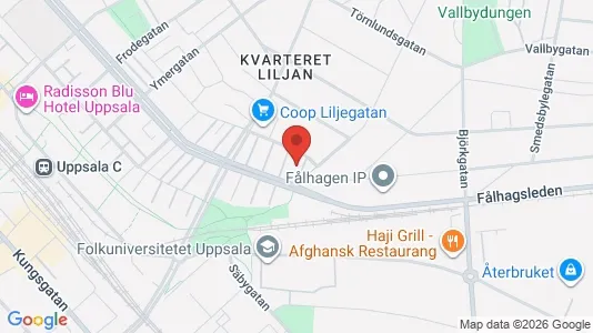Lägenheter till salu i Uppsala - kort over placeringen