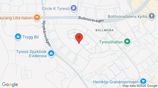 Bostadsrätter till salu i Tyresö - kort over placeringen