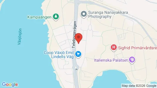 Bostadsrätter till salu i Växjö - kort over placeringen