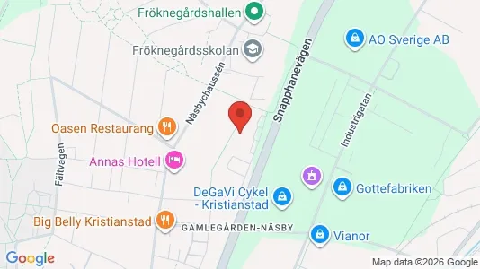 Bostadsrätter till salu i Kristianstad - kort over placeringen