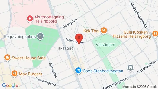 Lägenheter till salu i Helsingborg - kort over placeringen