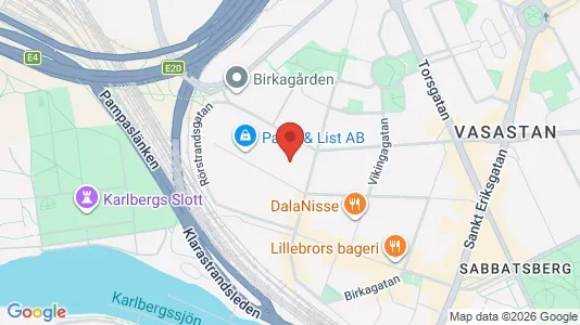 Lägenheter till salu i Vasastan - kort over placeringen