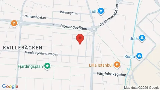 Lägenheter till salu i Lundby - kort over placeringen