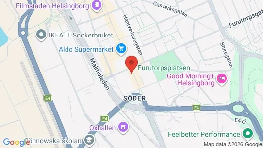 Bostadsrätter till salu i Helsingborg - kort over placeringen