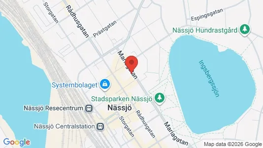 Bostadsrätter till salu i Nässjö - kort over placeringen