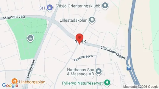 Lägenheter till salu i Växjö - kort over placeringen
