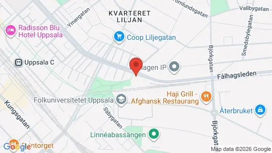 Lägenheter till salu i Uppsala - kort over placeringen