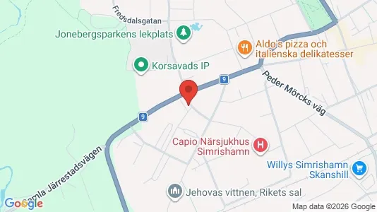 Bostadsrätter till salu i Simrishamn - kort over placeringen
