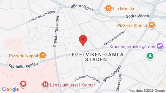 Bostadsrätter till salu i Kalmar - kort over placeringen