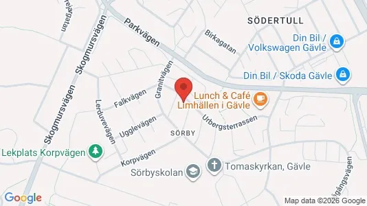 Lägenheter att hyra i Gävle - kort over placeringen