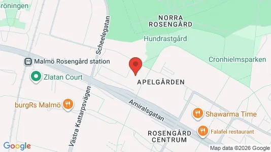 Bostadsrätter till salu i Rosengård - kort over placeringen