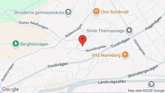 Lägenheter till salu i Sundsvall - kort over placeringen