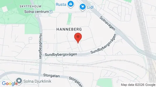 Lägenheter till salu i Solna - kort over placeringen
