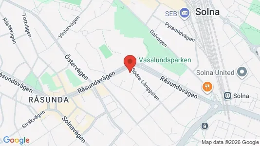 Lägenheter till salu i Solna - kort over placeringen