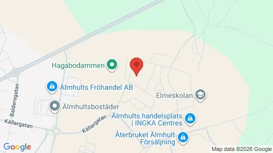 Bostadsrätter till salu i Älmhult - kort over placeringen