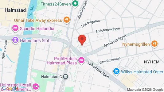 Lägenheter till salu i Halmstad - kort over placeringen