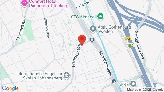 Lägenheter till salu i Johanneberg - kort over placeringen