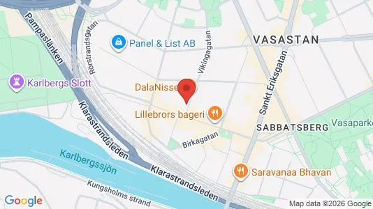 Lägenheter till salu i Vasastan - kort over placeringen