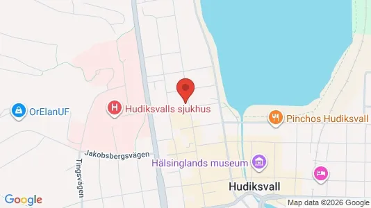Lägenheter till salu i Hudiksvall - kort over placeringen