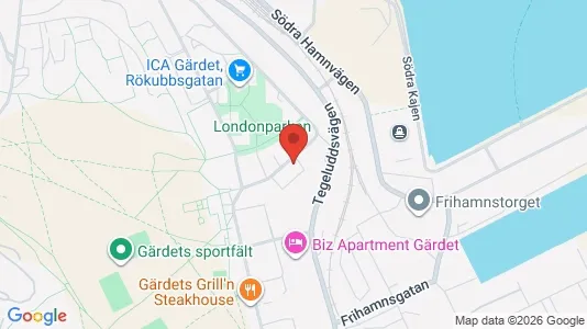 Lägenheter till salu i Gärdet/Djurgården - kort over placeringen