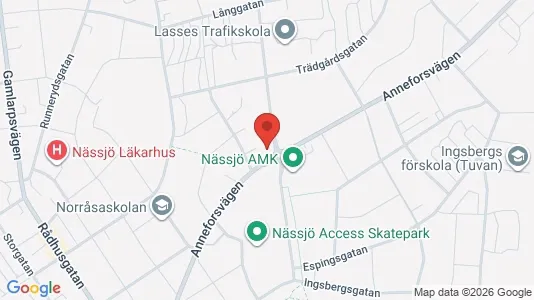 Lägenheter att hyra i Nässjö - kort over placeringen