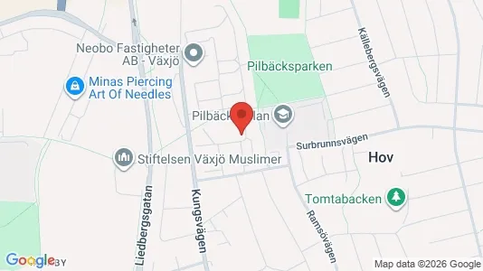 Bostadsrätter till salu i Växjö - kort over placeringen