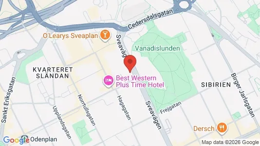 Lägenheter till salu i Vasastan - kort over placeringen