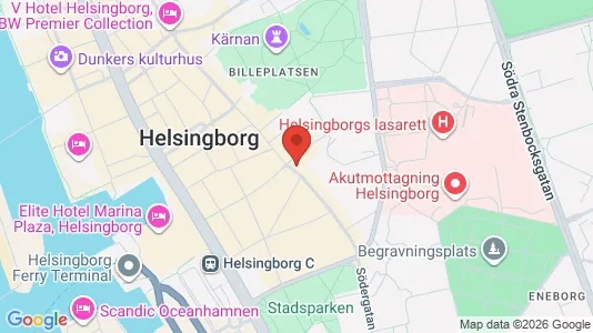 Bostadsrätter till salu i Helsingborg - kort over placeringen