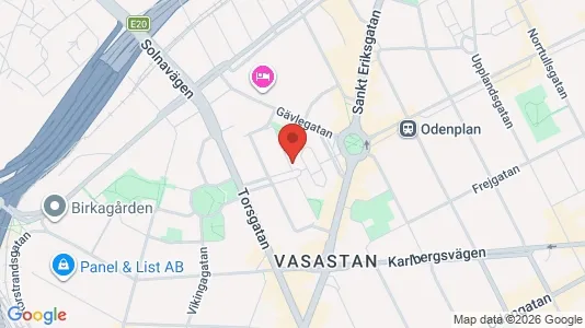 Lägenheter till salu i Vasastan - kort over placeringen