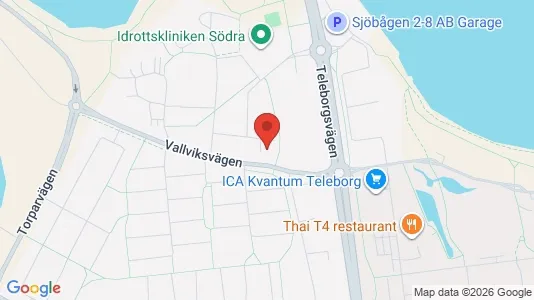Bostadsrätter till salu i Växjö - kort over placeringen